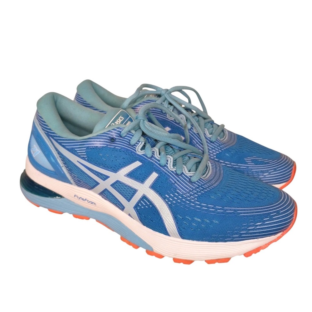 Asics Women's Gel Nimbus 21 1012A156 Blue Running Shoes Sneakers Size 9.5